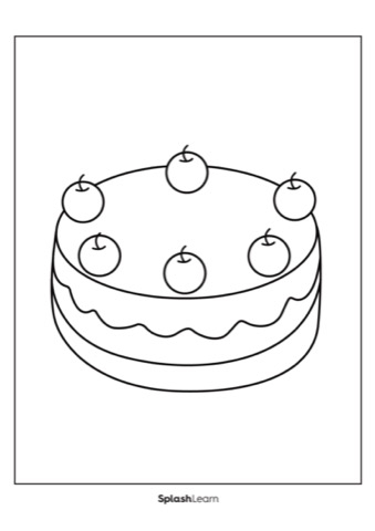 Cake coloring page 