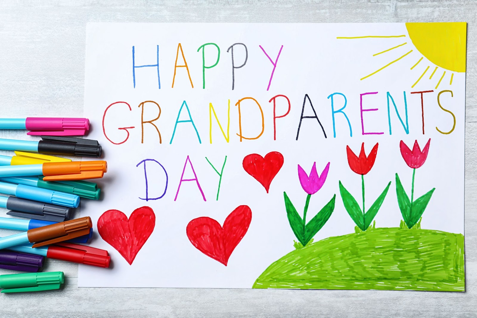 Grandparents' Day coloring page - Free printable