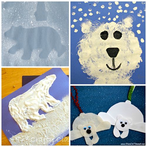 Fork Painted Polar Bear Craft  Winter crafts for kids, Bear crafts,  Toddler crafts