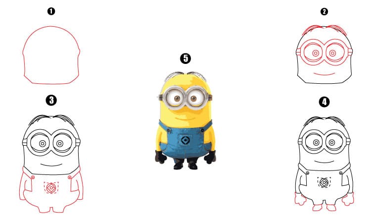 how to draw a minion step by step