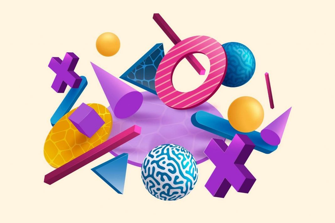 Vector image of math manipulatives