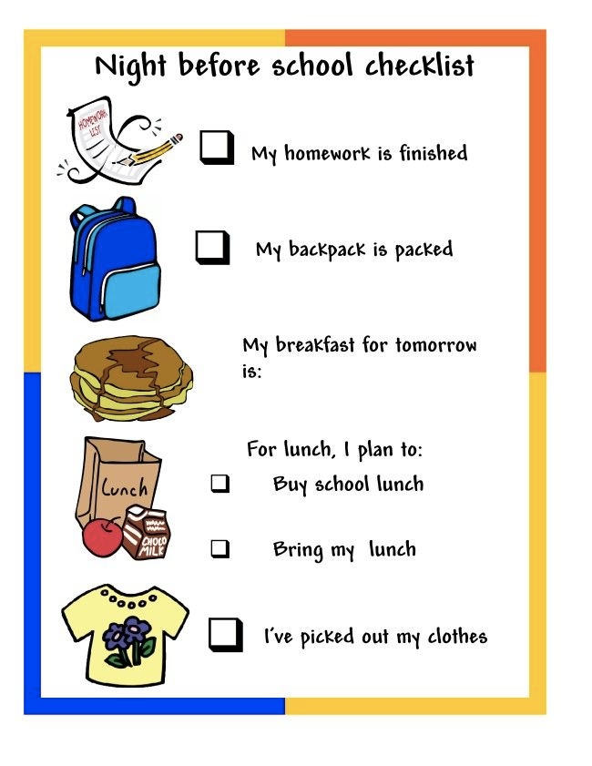 School preparation checklist