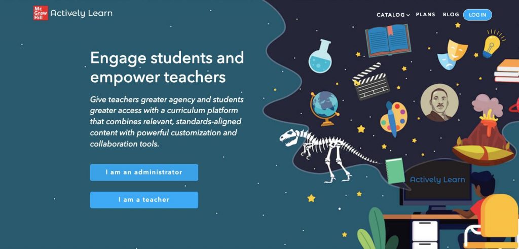 Home page of ActivelyLearn