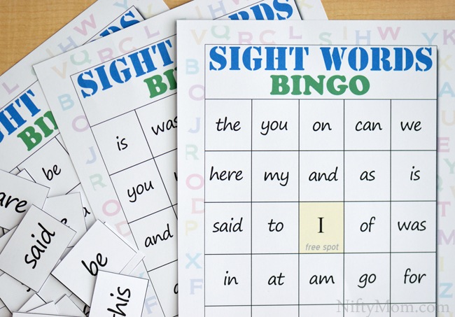 Sight word Bingo Cards