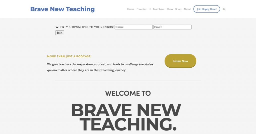 Home page of Brave New Teaching