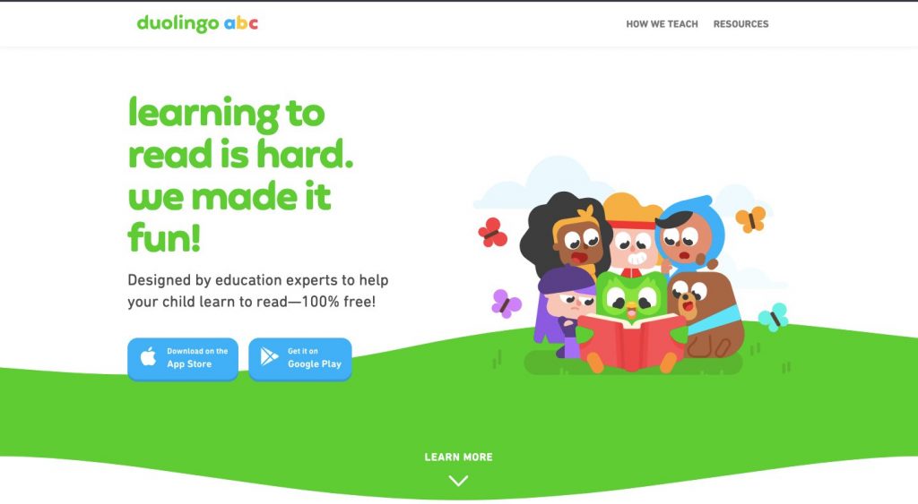 App store page of Duolingo Kids