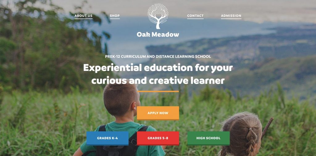 Webpage of Oak Meadow