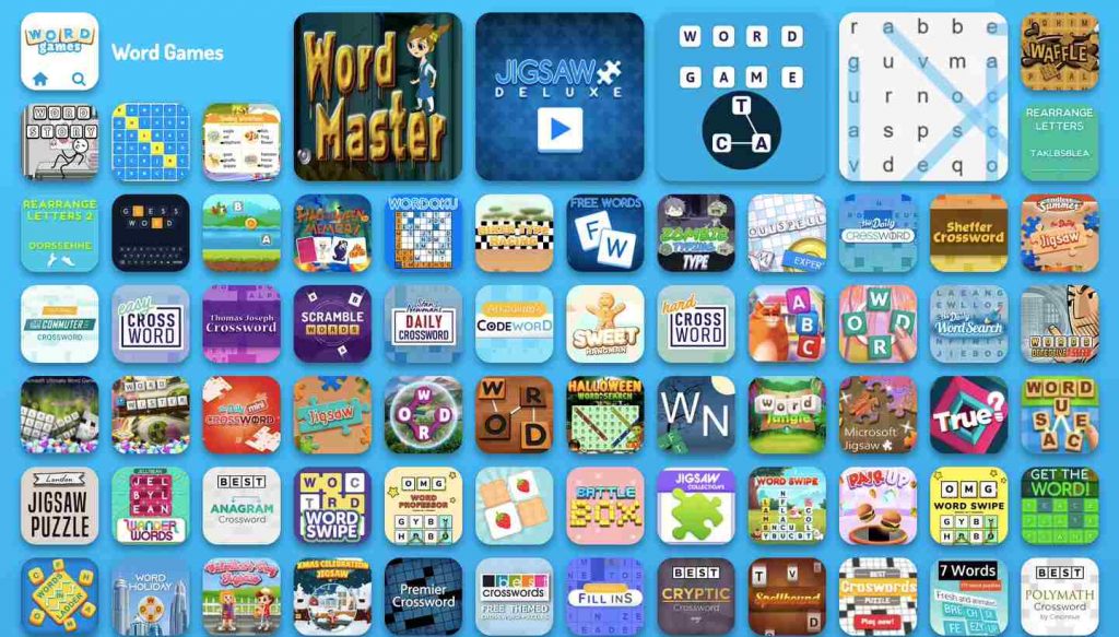 Home page of Word Games