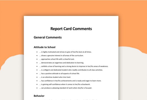 76 Best Report Card Comments Samples for Teachers