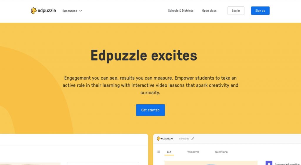 Home page of Edpuzzle