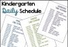 Kindergarten schedule