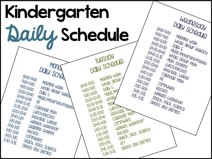 Kindergarten schedule