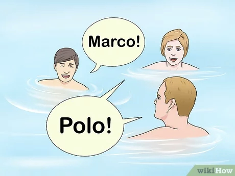 Kids playing marco polo