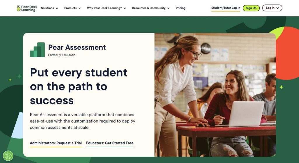 Home page of Pear Deck
