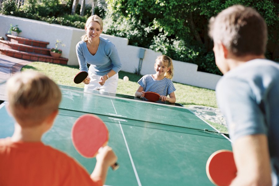 Kids playing ping pong