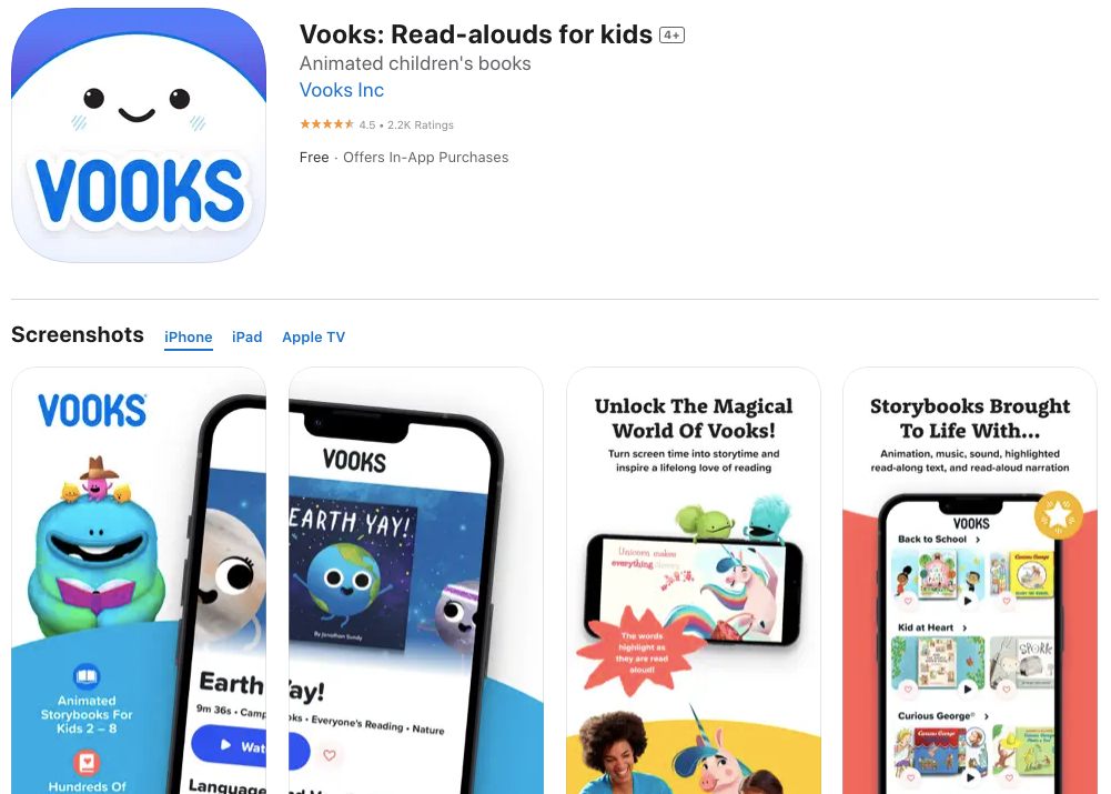 App store image of Vooks