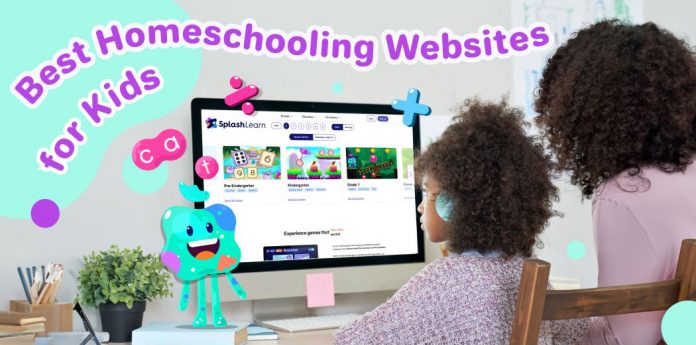 Homeschooling website on screen