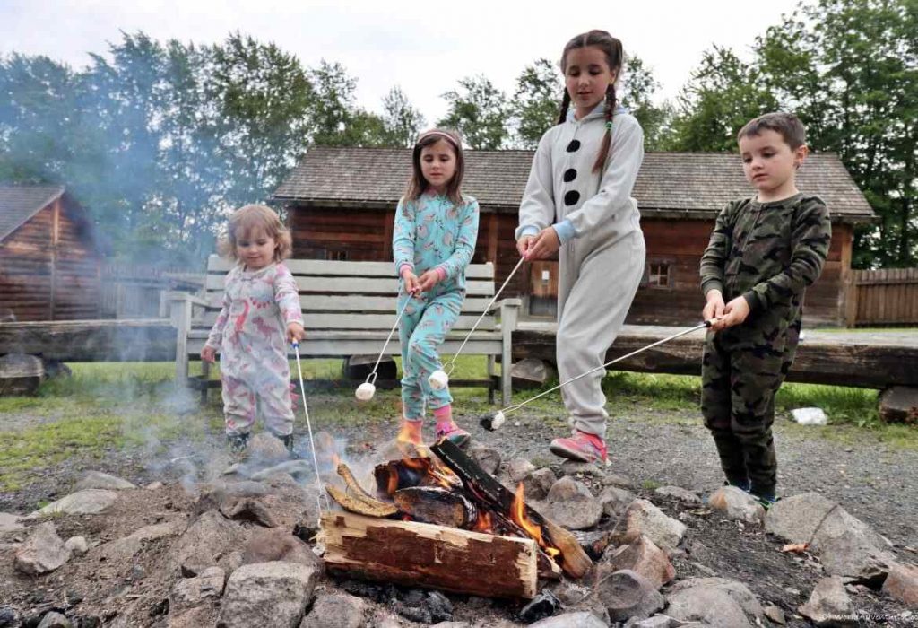 Kids doing bonfire
