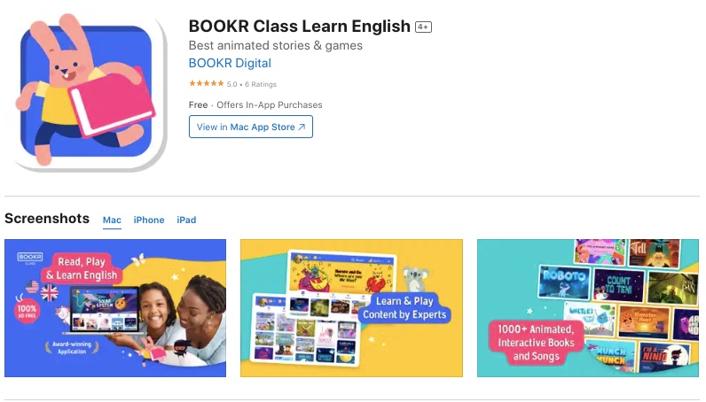 Bookr class learn english app screenshot