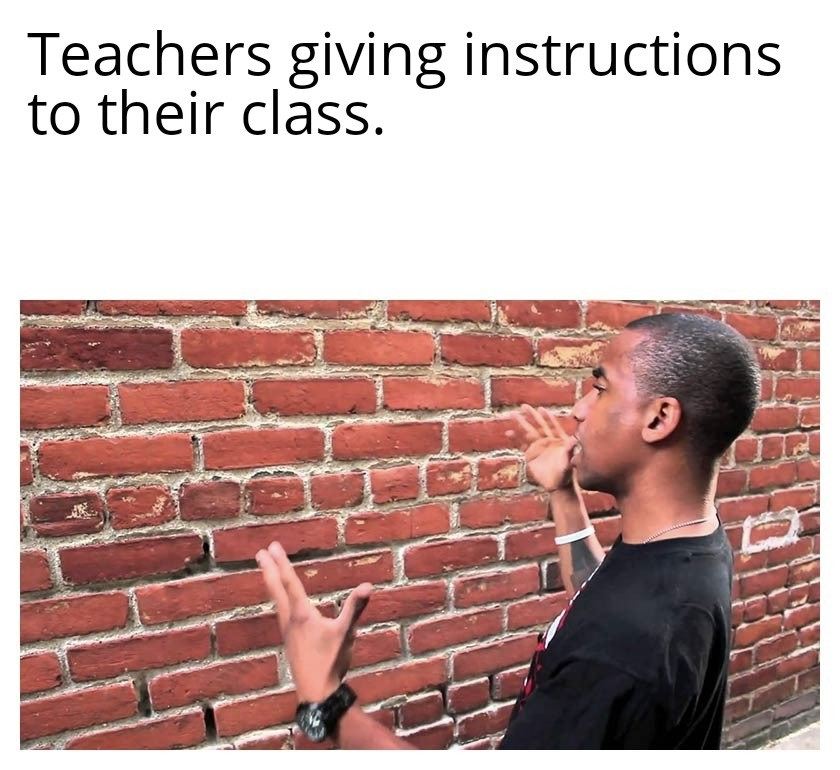 Teacher talking to brick wall