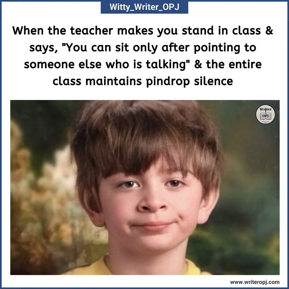 Student in silent class
