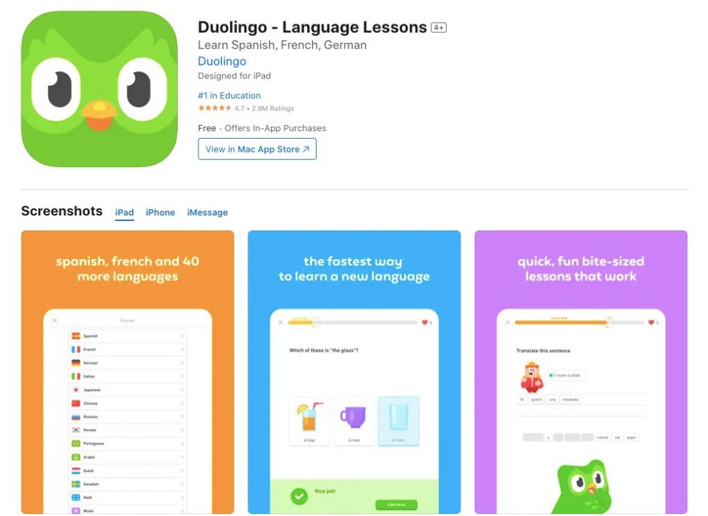 Duolingo app screenshot