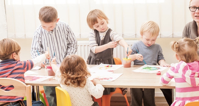 Kids doing craft