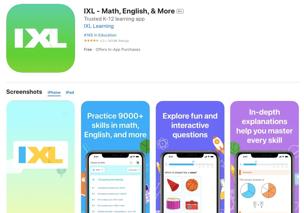 IXL app screenshot