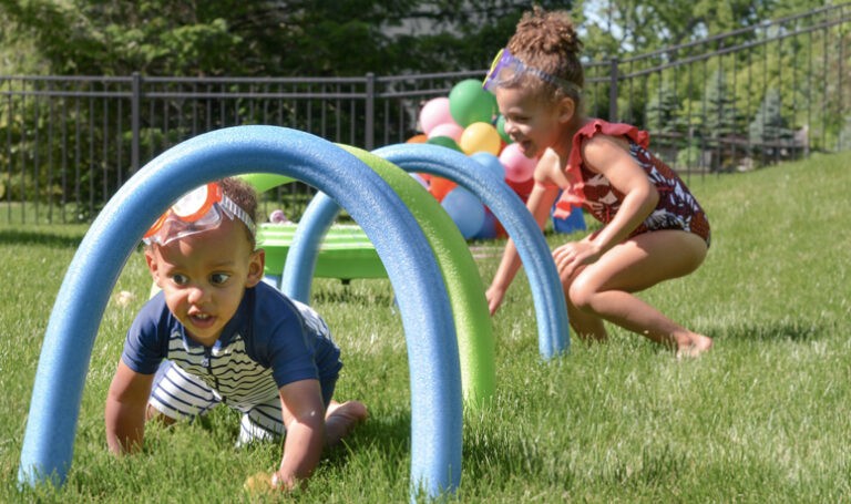 kids crossing obstacle course