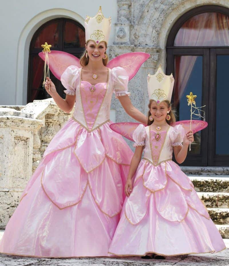 Mother daughter dressed up as fairies