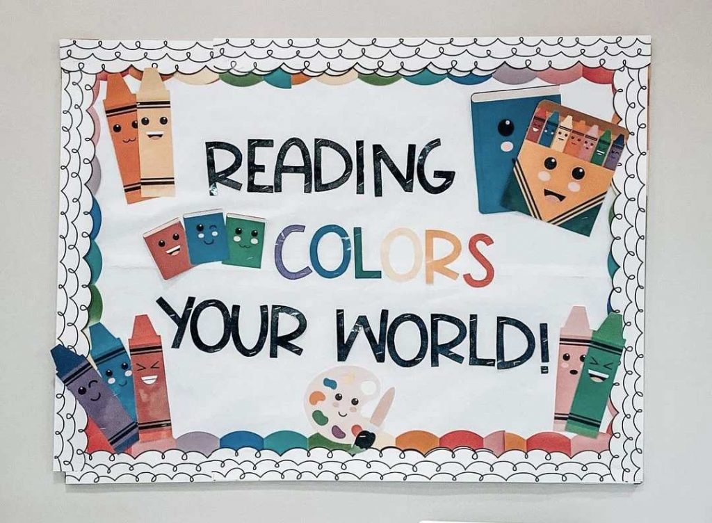 Colorful reading bulletin board