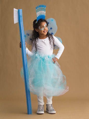 Image of a girl dressed as a tooth fairy for halloween