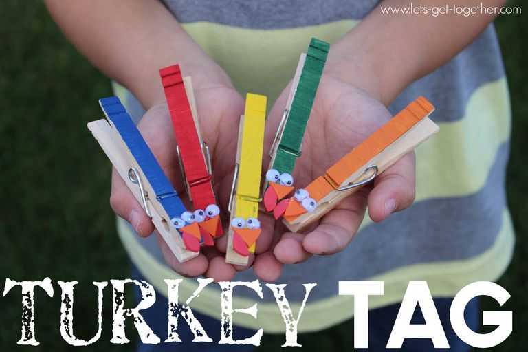 An image of clothespins for thanksgiving game of turkey tag