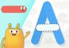 Letter tracing game