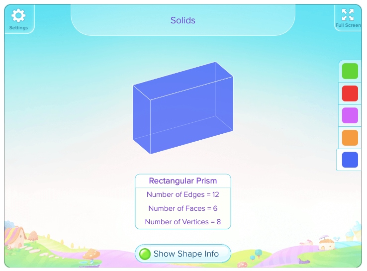 3D shapes teaching tool for 2nd grade