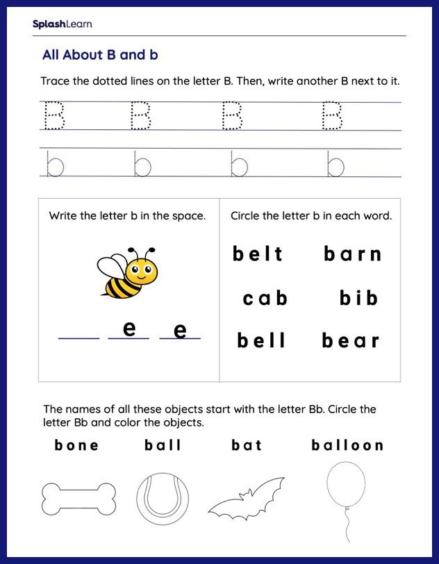 Letter B worksheet