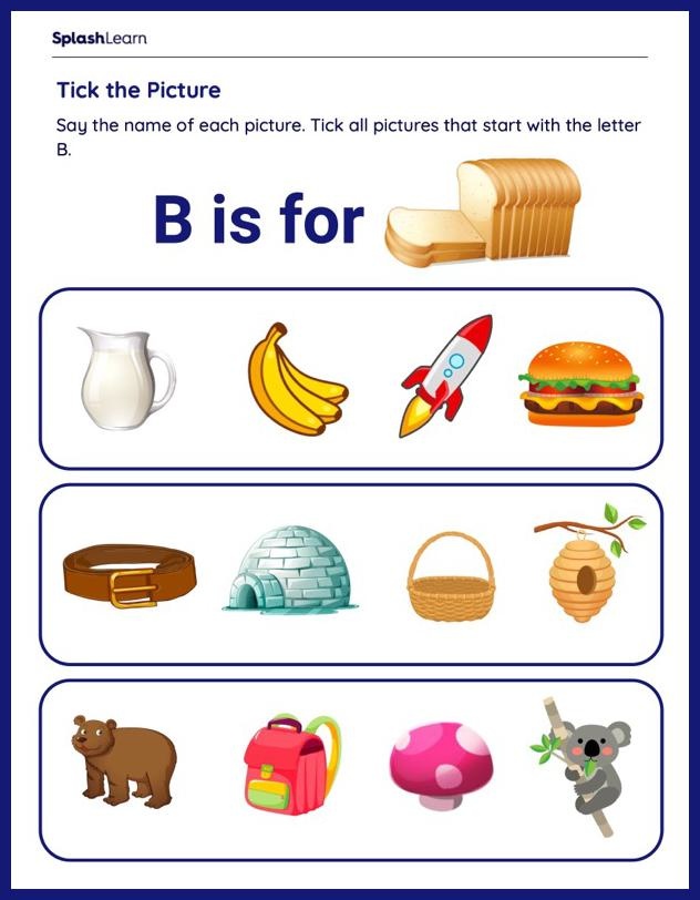 Letter B worksheet