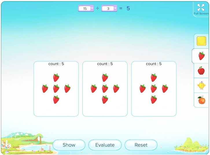 Division teaching tool for 3rd grade