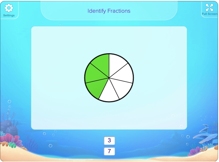 Fractions teaching tool for 3rd graders