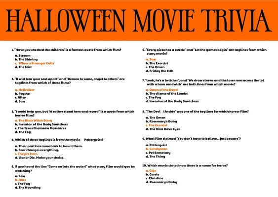 Halloween movie trivia questions