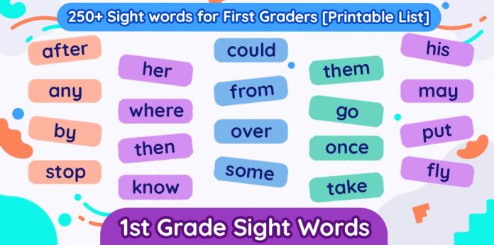 1st Grade Sight Word List