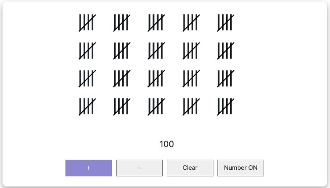 Tally marks teaching tool for 1st grade