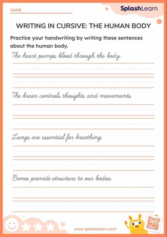 Body part worksheet