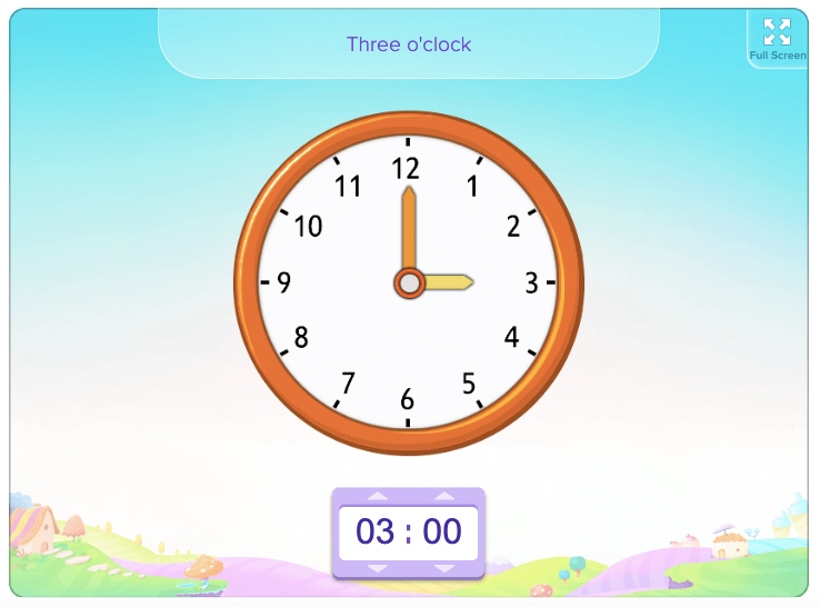 Telling time teaching tool for 1st grade