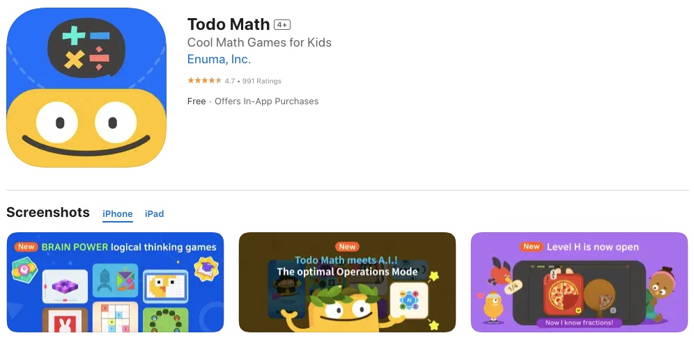 App store image of Todo Math