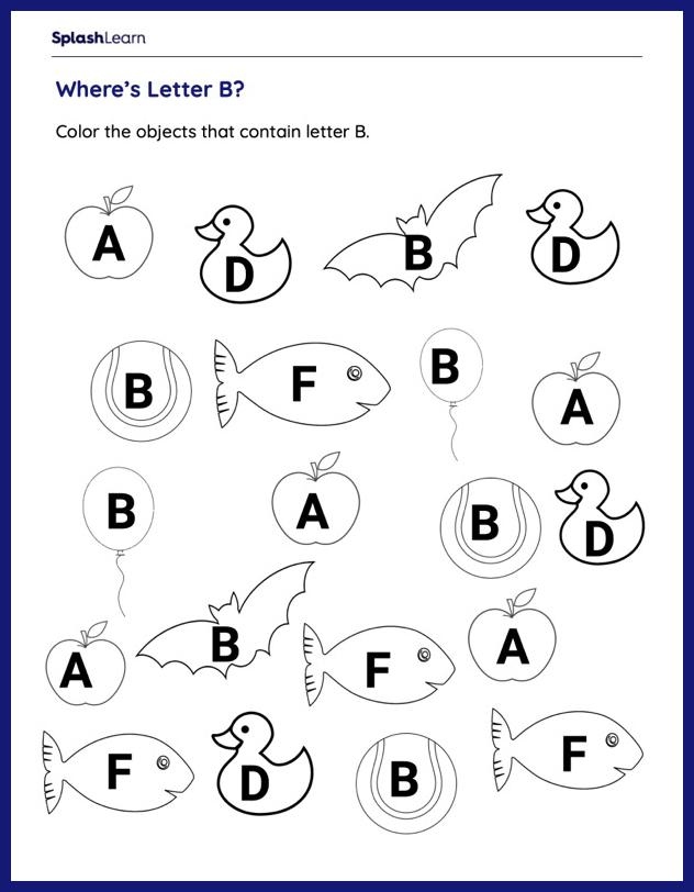 Letter B worksheet