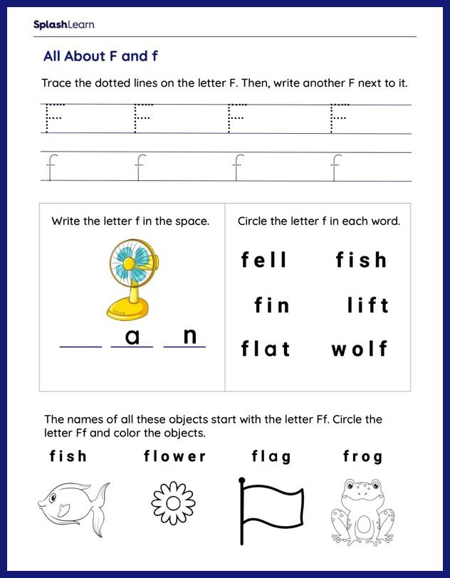 Letter F Worksheet