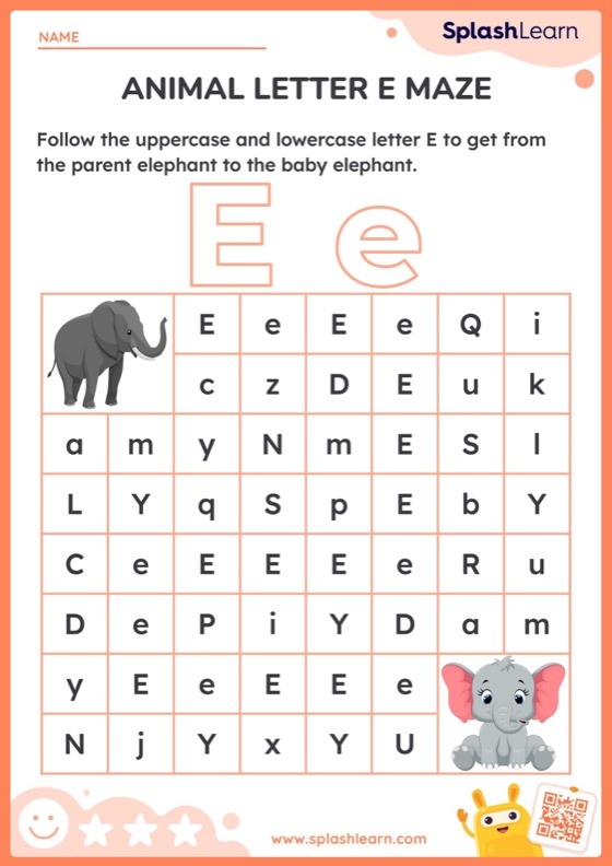 Letter E Activity Worksheet