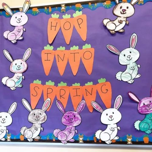 Bunny Hopping Bulletin Board idea