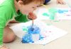 Preschooler doing art